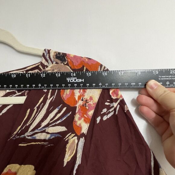 BILLABONG Floral Faux Wrap Mini Dress Flare Sleeve Cutout Back Women’s Size XS - Picture 8 of 16